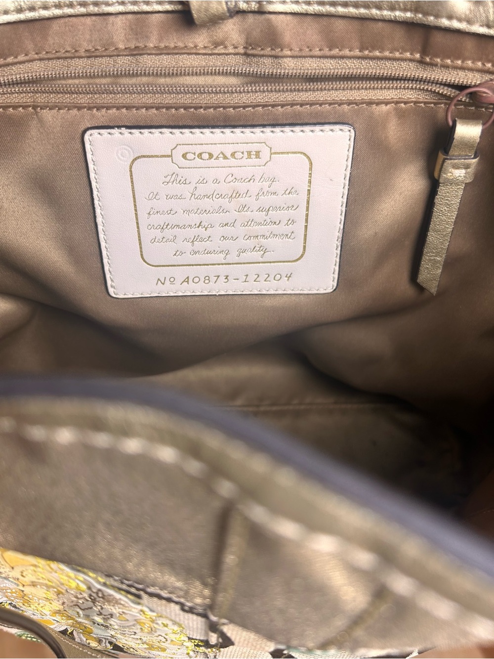 Authentic Coach Vintage Y2K Metallic Floral C's Monogram Tote Bag - Picture 14 of 15